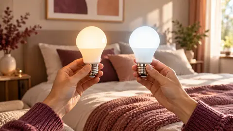Comparaison de deux ampoules de températures de couleur différentes